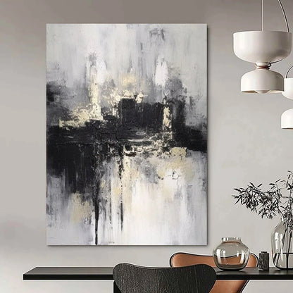 “Monochrome City Abstract” ，Abstract Cityscape Acrylic Painting CT0919