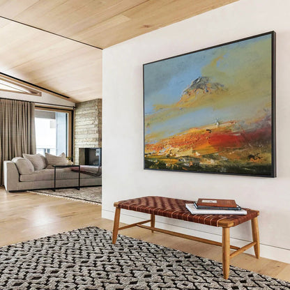 “Colorful, Textured Mountain ‘Vibrant Peak View’” - Impasto Landscape Painting On Canvas DLZ042