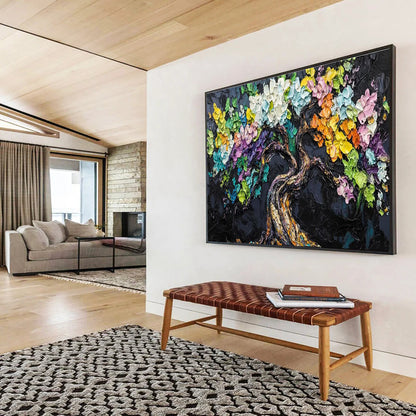 “Colorful Tree of Life” - Symbolic Impasto Painting On Canvas DKH825