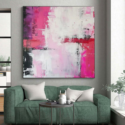“Pink - Purple - Red Abstract Layers” ，Abstract Acrylic Painting CT0814