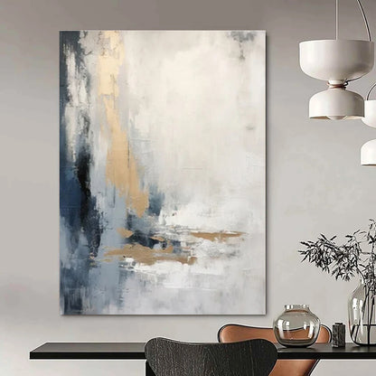 Neutral Tones with Gold Accent - Abstract Expressionist Acrylic On Canvas CT1338