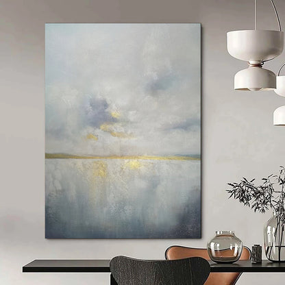 “Gilded Horizon: Abstract Sea & Sky” - Textured Mixed - Media on Canvas CT1903