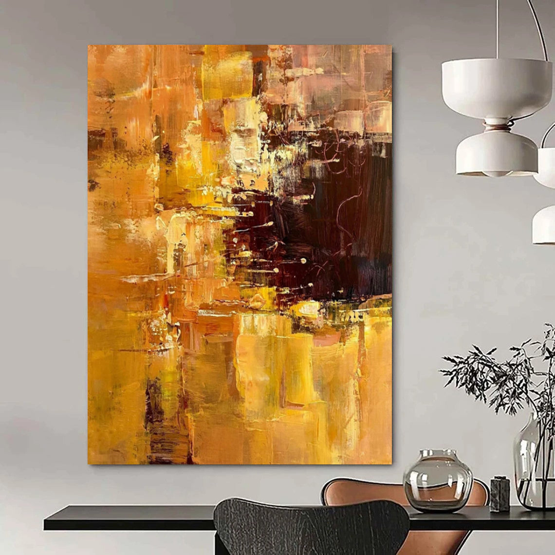Warm Abstract Chaos - Expressionist Abstract Painting On Canvas CT2302