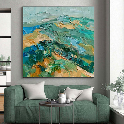 “Colorful Impasto Layers” ，Impasto Abstract Landscape Art CT0911