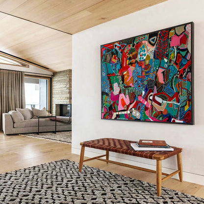 Vibrant Colorful Abstract - Abstract Expressionist Painting On Canvas DLZ242