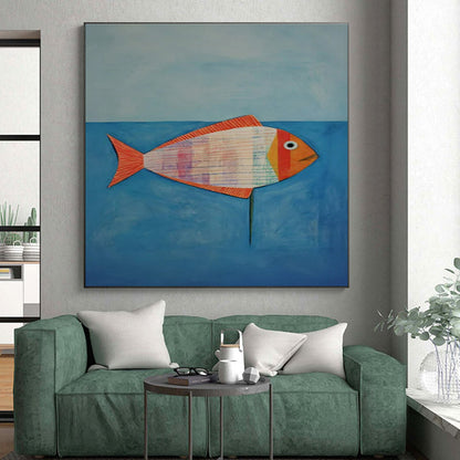 “Colorful Collage Fish: Whimsical Mixed - Media Art” ，Whimsical Mixed - Media Fish Art CT0876