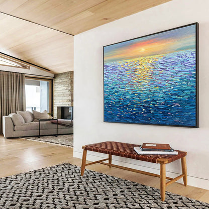 “Sunset Ocean View” - Realistic Seascape Painting On Canvas DKH855