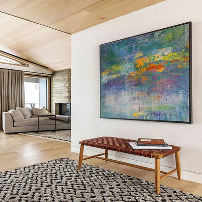 “Color Stream Abstraction” - Multicolor, Layered Abstract Expressionist Painting On Canvas DKH714