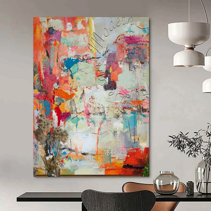 “Vibrant Mixed - Media Abstract” ，Mixed - Media Abstract Art CT0931