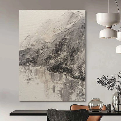 “Black - White Textured Landscape” – Impasto Landscape Painting CT1200