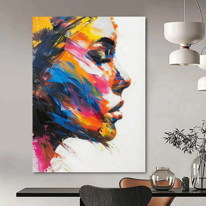 “Colorful Portrait 1” - Vivid Abstract Portrait Painting On Canvas CT2243