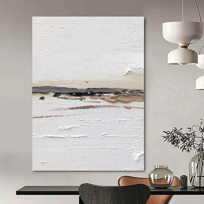 “White Textured Minimalism” - Subtle Abstract Painting On Canvas DKH1664