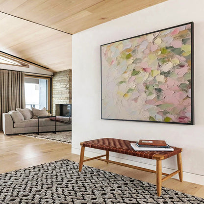 Pastel Colorful Petals - Pointillist - inspired Textured Painting On Canvas DLZ177