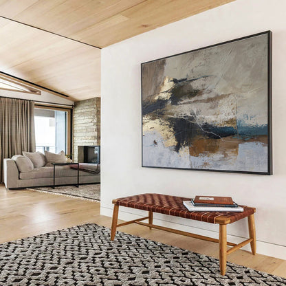 “Neutral & Gold Abstract Textures” Abstract Acrylic Painting On Canvas DKH511