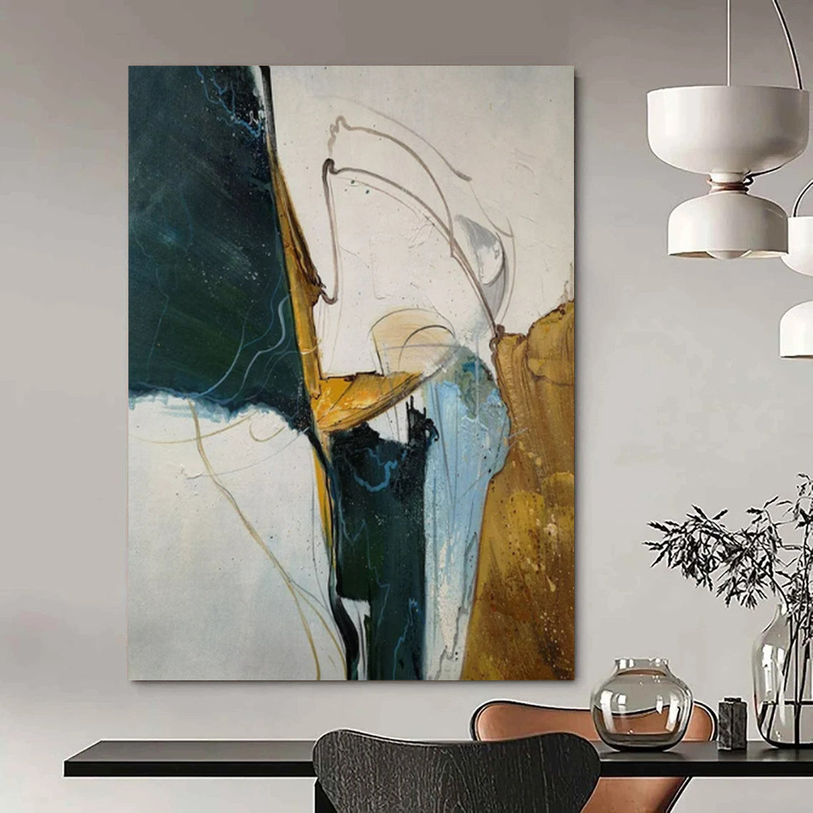 “Colorful, Dynamic Abstract Forms” - Abstract Painting On Canvas CT2336