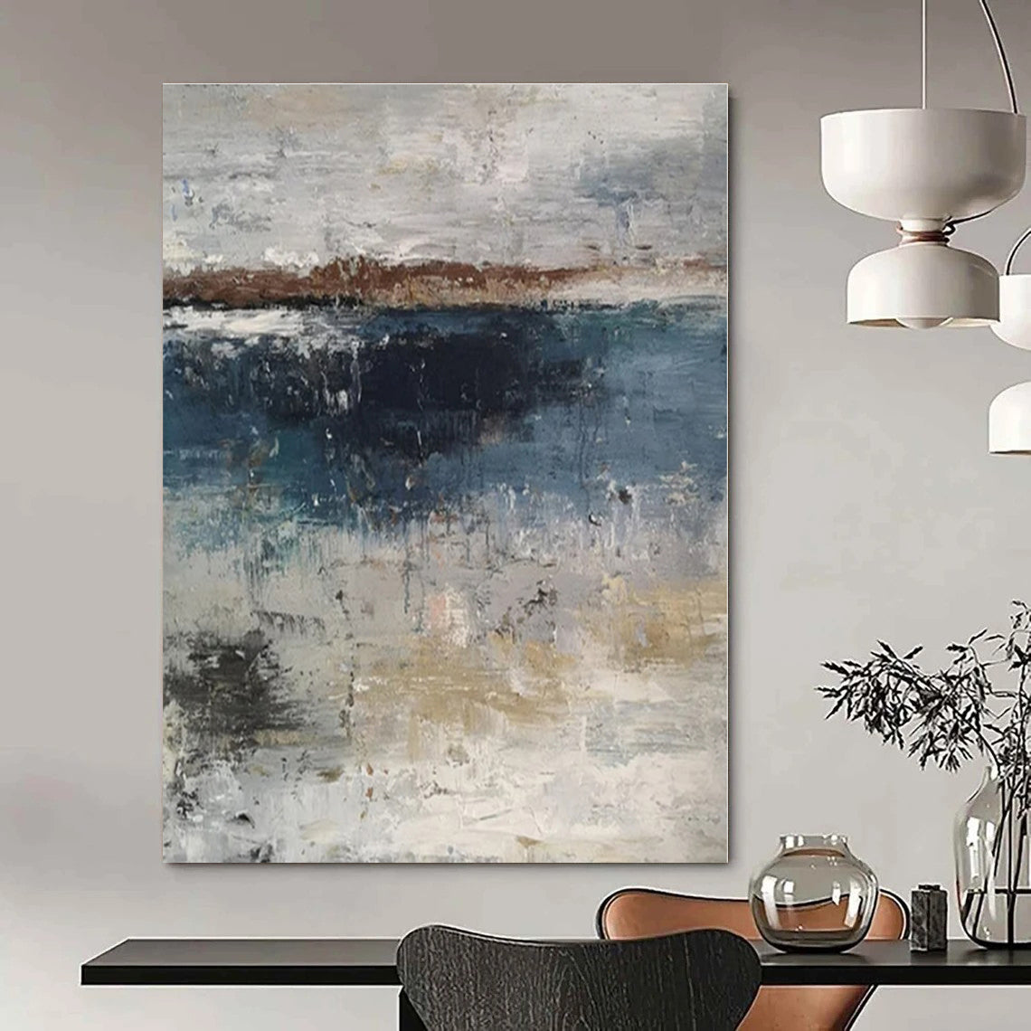 Muted Coastal Abstraction - Abstract Landscape Oil On Canvas CT1319
