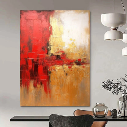 “Red - Gold Abstract Energy” – Abstract Expressionist Art CT1021