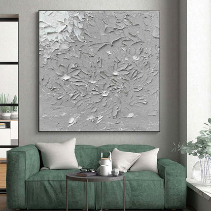 “Gray Textured Floral Abstraction” ，Abstract Textured Painting CT0811