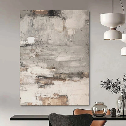 “Gray - White & Brown Fragmented Textures” – Abstract Fragmented Art CT0972