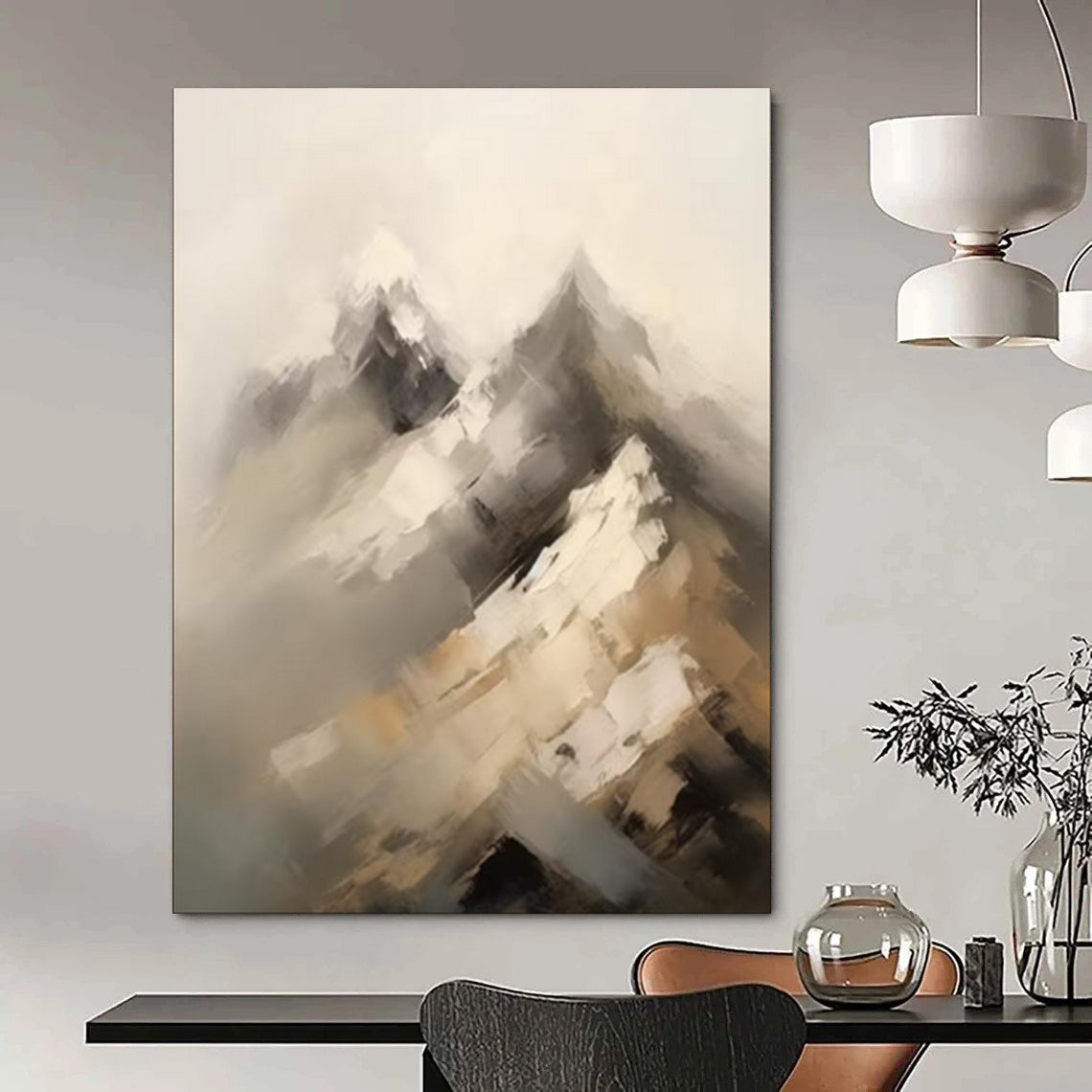 “Abstract Mountain Peaks” – Textured Landscape Oil CT2092