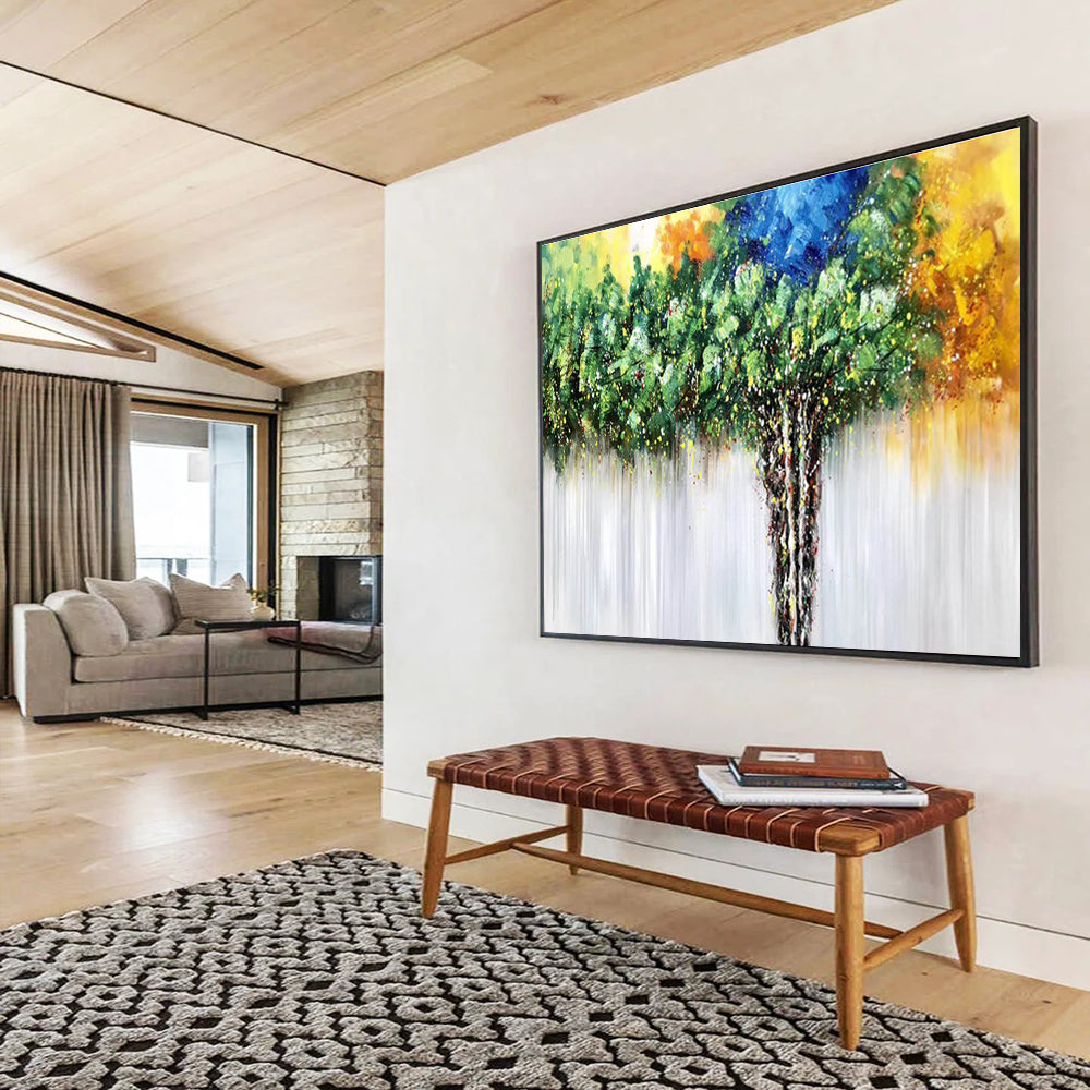 Colorful Canopy Vibrant Tree Abstract Painting On Canvas DKH176