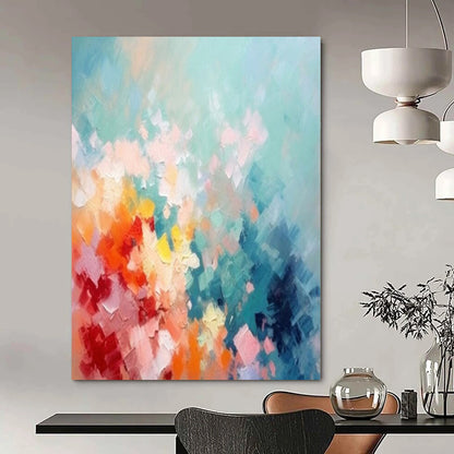 “Pastel Patchwork Sky” – Impasto Abstract Art CT1031