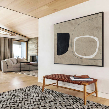 “Minimalist Shape Study” Understated Abstract Painting On Canvas DLZ113