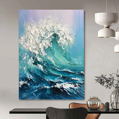 Textured Ocean Wave - Seascape Painting On Canvas DKH1448