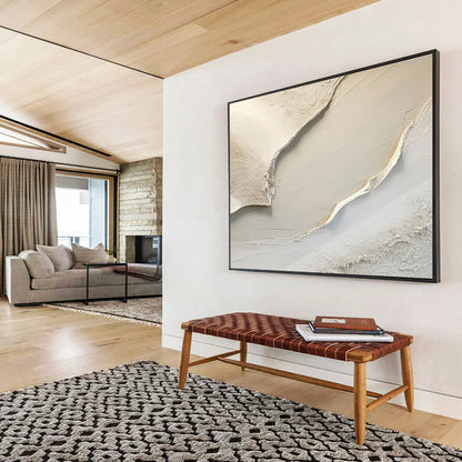 Textured Neutral Abstract - Subtle Beiges and Layered Textures Painting On Canvas DKH040