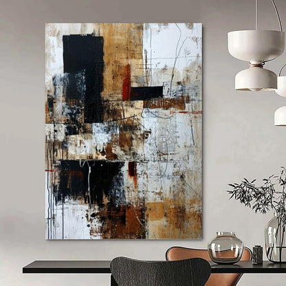 Earth - Toned Abstract Chaos - Abstract Painting On Canvas DKH1330
