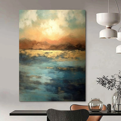 “Sunset Lake Reflection” – Abstract Landscape Art CT1028