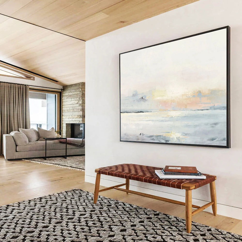 “Abstract Coastal Sunrise” Abstract Impressionist Painting On Canvas DKH406