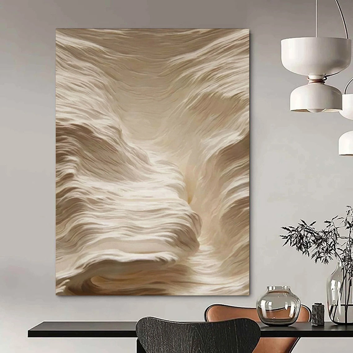 “Creamy Wavy Textures” - Abstract Impasto Painting On Canvas DTP023