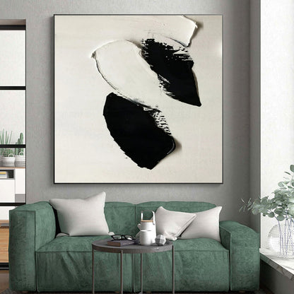 Bold Black - White Strokes, "Dramatic Contrast" - Abstract Acrylic Painting CT0710