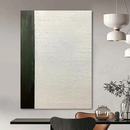 “Textured Script & Green” - White Calligraphy & Green Panel Painting On Canvas DKH1181