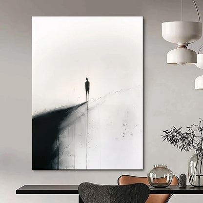 “Lonely Figure on a Path Abstract” - Minimalist Ink Art CT1931