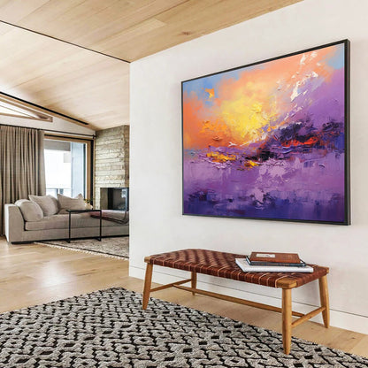“Vibrant Sunset Landscape” Impressionistic Scenery Painting On Canvas DLZ084