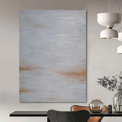 “Soft Gray & Brown Abstract Haze” - Abstract Painting On Canvas CT2322