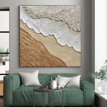 Beige - Brown Textured Layers, “Earthen Rhythms” - Textured Abstract Mixed - Media Painting CT0721