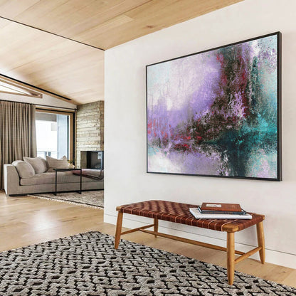 “Purple - Hued Abstract Fantasy” Abstract Symbolist Painting On Canvas DKH380