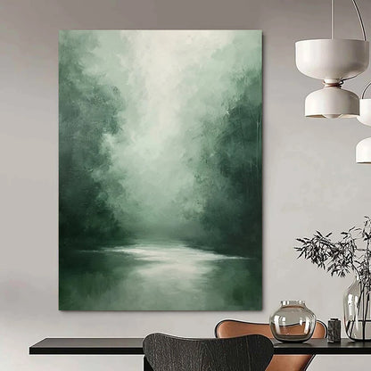 “Misty Green Forest” - Impressionist Landscape Painting On Canvas DTP024