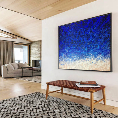 “Blue Splatter Night Sky” - Evocative Abstract Painting On Canvas DKH844