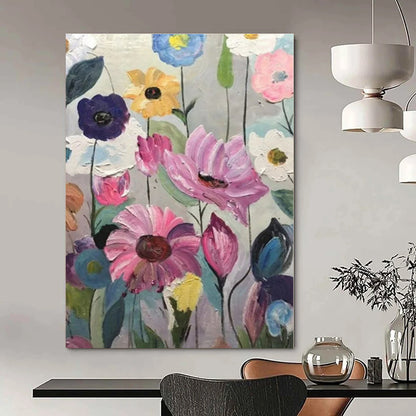 Colorful Impasto Flowers - Impasto Floral Oil On Canvas CT1306