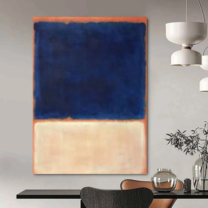 “Deep Blue & Pale Orange Layers” - Rothko - Style Color - Field Painting On Canvas DKH1622