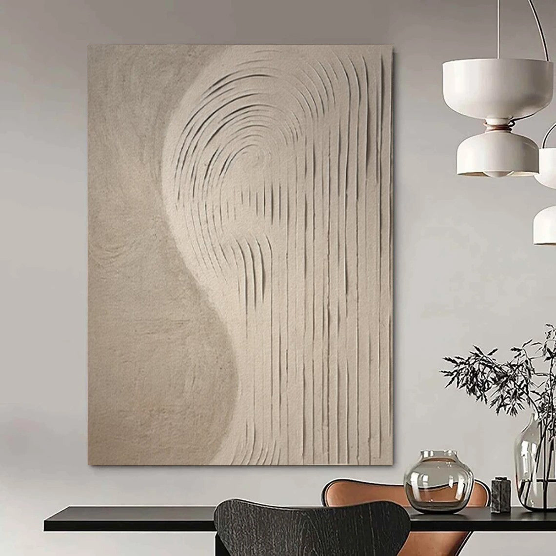 “Curved Textured Abstract” ，Abstract Textured Relief Art CT0958