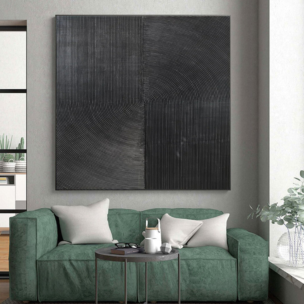 “Black Geometric Lines” ，Minimalist Line - Based Abstract Art CT0904