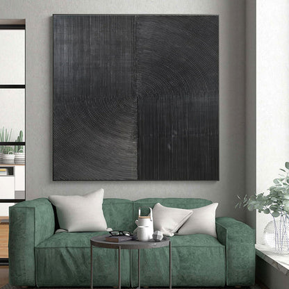 “Black Geometric Lines” ，Minimalist Line - Based Abstract Art CT0904