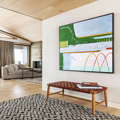“Colorful Abstract Pathways” Abstract Acrylic Painting On Canvas DKH565