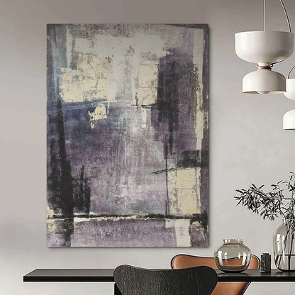 “Purple - Toned Abstract” ，Abstract Textured Acrylic Painting CT0948