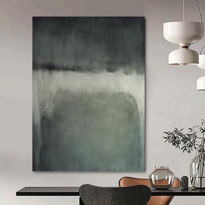 “Muted Gray Horizons” - Shades of Gray Abstract Minimalist Painting On Canvas DKH1193
